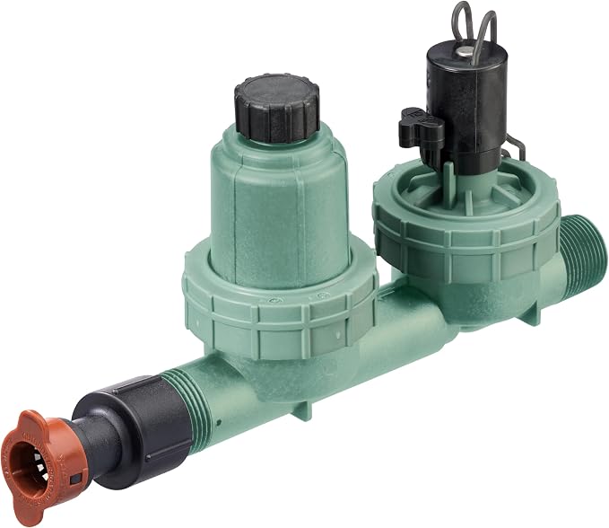 Orbit 67790 1" MPT 4-in-1 Drip Sprinkler Valve, Filter, Pressure Regulator, and Drip Irrigation Drip Tubing Adapter