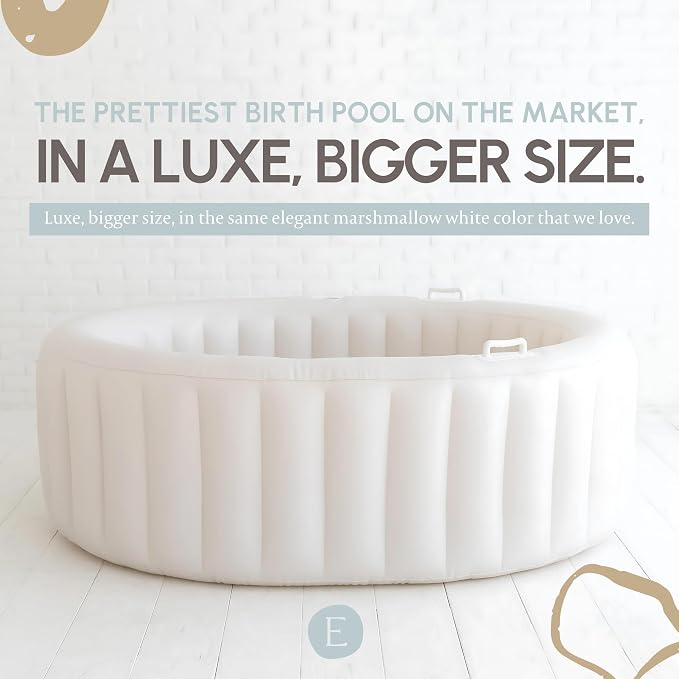 Earthside Birth Pool I Birth Pool, Comfort for Home Water Birth Kit | Doula & Midwife Approved in Marshmallow White I Portable and Easy to Set up (Ultra Large)
