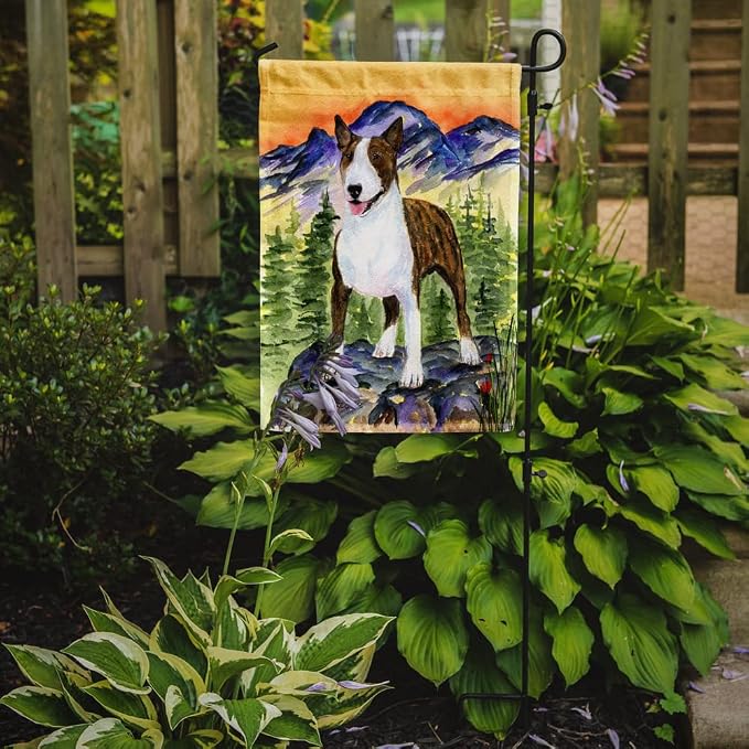 Caroline's Treasures SS8167GF Bull Terrier Garden Flag Mailbox Flag Decorative Yard Flag Banner Outside Patio Artwork Yard Flower Beds, Garden Size, Multicolor