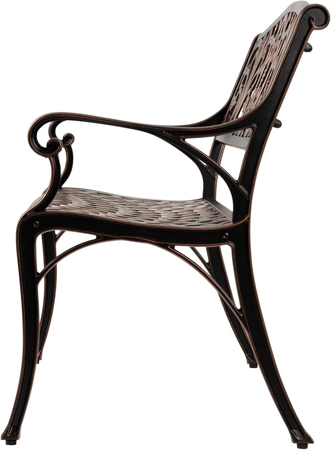 Balkene Home Decatur Aluminum Patio Bench in Antique Bronze