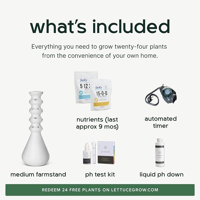 Farmstand Starter Kit + 24 Seedling Credit | Medium Hydroponic Growing System Kit | Self-Watering Outdoor Vertical Garden Planter Tower | 4ft 10in | Made in USA