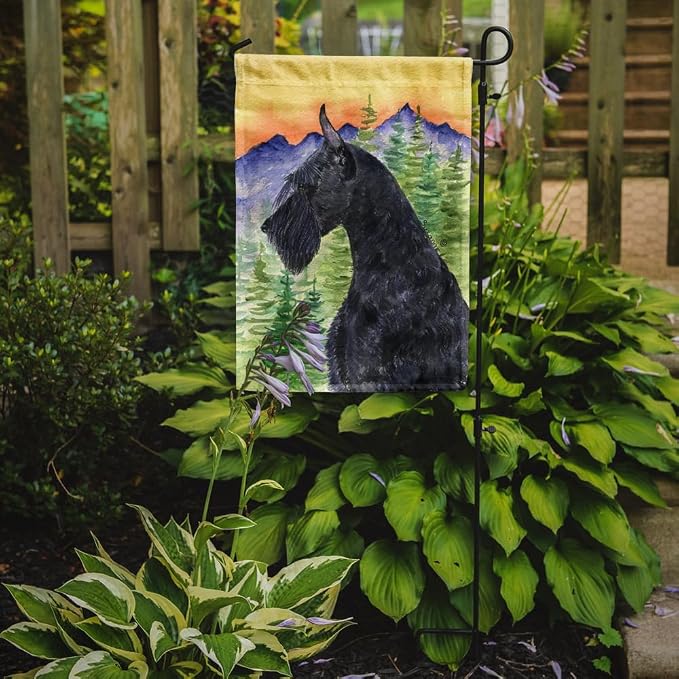 Caroline's Treasures SS8256GF Schnauzer Garden Flag Mailbox Flag Decorative Yard Flag Banner Outside Patio Artwork Yard Flower Beds, Garden Size, Multicolor
