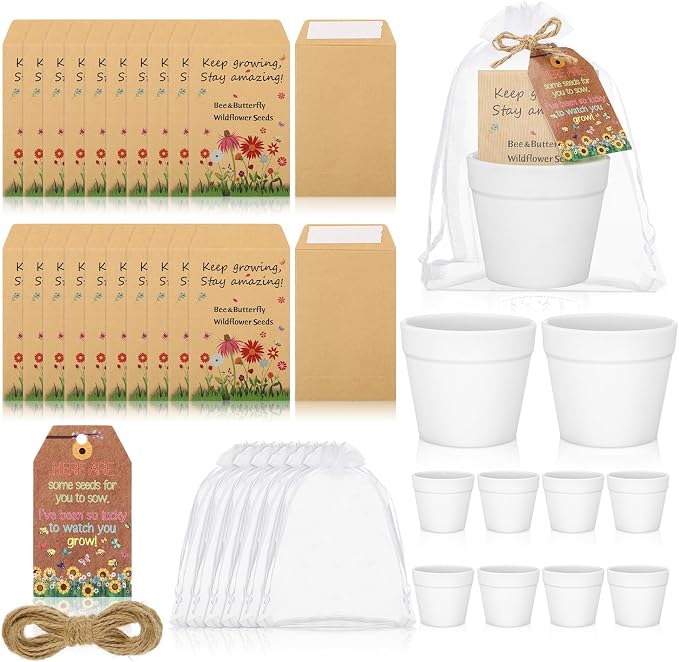 Ctosree 48 Sets Back to School Gifts to Student from Teacher Wildflower Seed Packets Keep Growing Stay Amazing Self Adhesive Seed Envelopes Small Seeds Storage Packets for Return School Party Favors