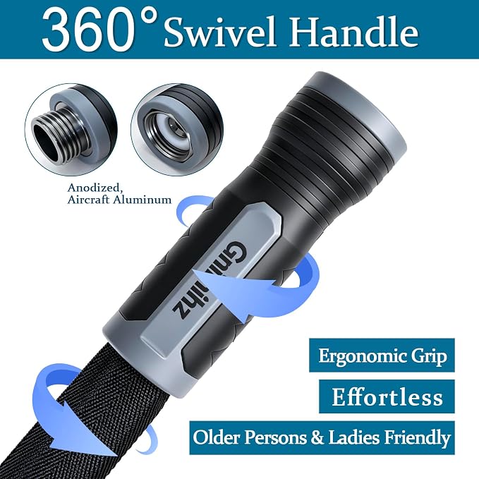 Garden Hose 100 ft, Made of TPE (BetterThan PVC/Hybrid Polymer), Lightweight yet Durable Water Hose with Ergonomic Grip, Drinking Water Safe Material, All-Weather, 3/4" GHT Fittings