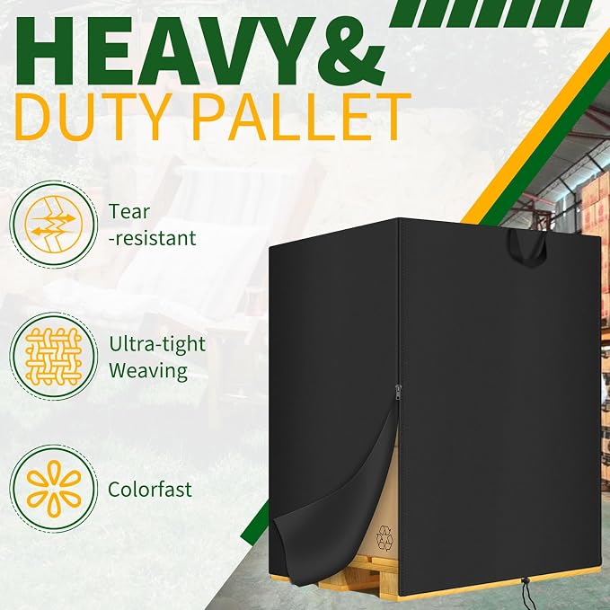 Outdoor Pallet Cover, Waterproof 420D Oxford Cargo Turnover Cover Protector Pallet Cushions Dust Covers Fit for 48"L x 42"W x 48"H