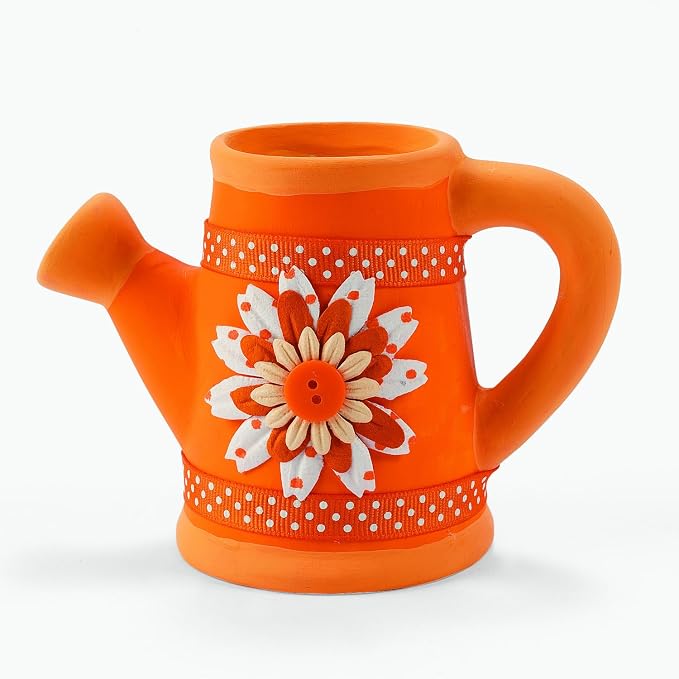 Fun Express DIY Ceramic Pot Watering Can Planter Pottery Kit for Kids - Paint Your Own Ceramic Painting Kit with 12 Small Flower Pots | Ceramics to Paint Crafts for Classroom, Home & Birthday Party