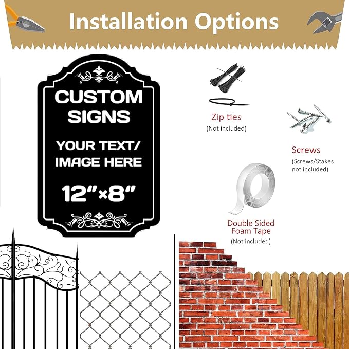 custom garden signs,Aluminum Weatherproof Metal Sign Multiple Sizes Personalized Text And picture Here,hazard sign,garden sign,custom door sign,Customised business signs