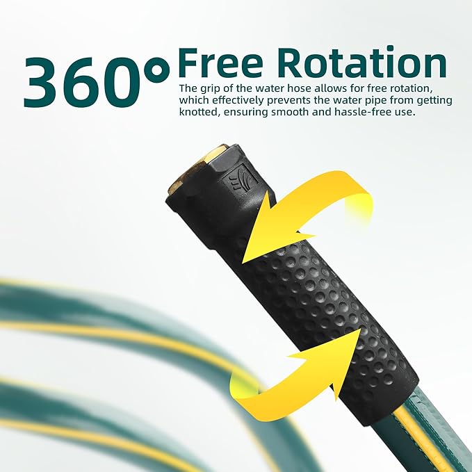 Solution4Patio Short Lead-in Green Garden Hose 3/4 in. x 6 ft.-Kink Free, Leakproof, Brass/Aluminum Male/Female Fittings -Heavy Duty Durable Flexible Lightweight Water Pipe for Household & Commercial