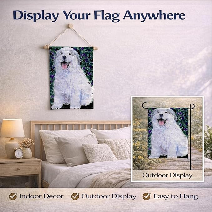 Caroline's Treasures SS8856GF Great Pyrenees Garden Flag Mailbox Flag Decorative Yard Flag Banner Outside Patio Artwork Yard Flower Beds, Garden Size, Multicolor