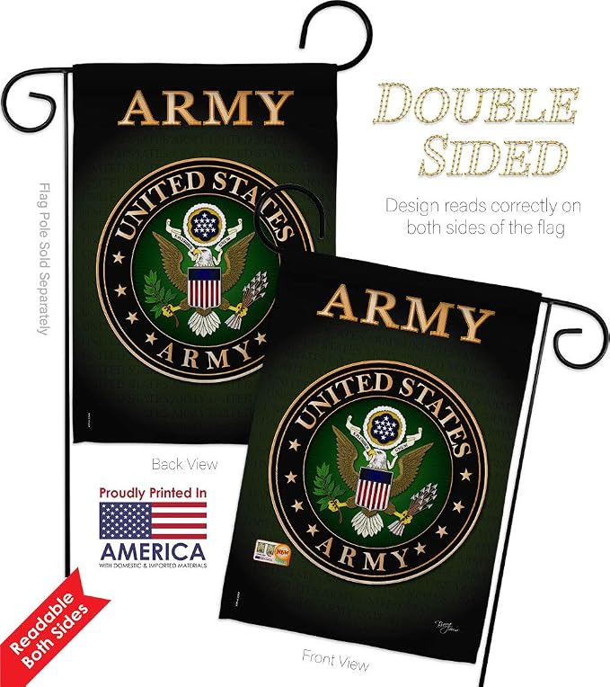 Army Garden Flag - Pack Armed Forces Rangers United State American Military Veteran Retire Official Support Our Troops - House Decoration Banner Small Yard Gift Double-Sided Made in USA 13 X 18.5