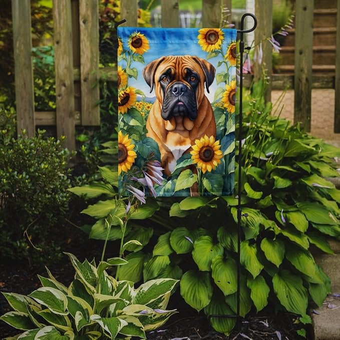 Caroline's Treasures DAC6042GF Bullmastiff in Sunflowers Garden Flag Mailbox Flag Decorative Yard Flag Banner Outside Patio Artwork Yard Flower Beds, Garden Size, Multicolor