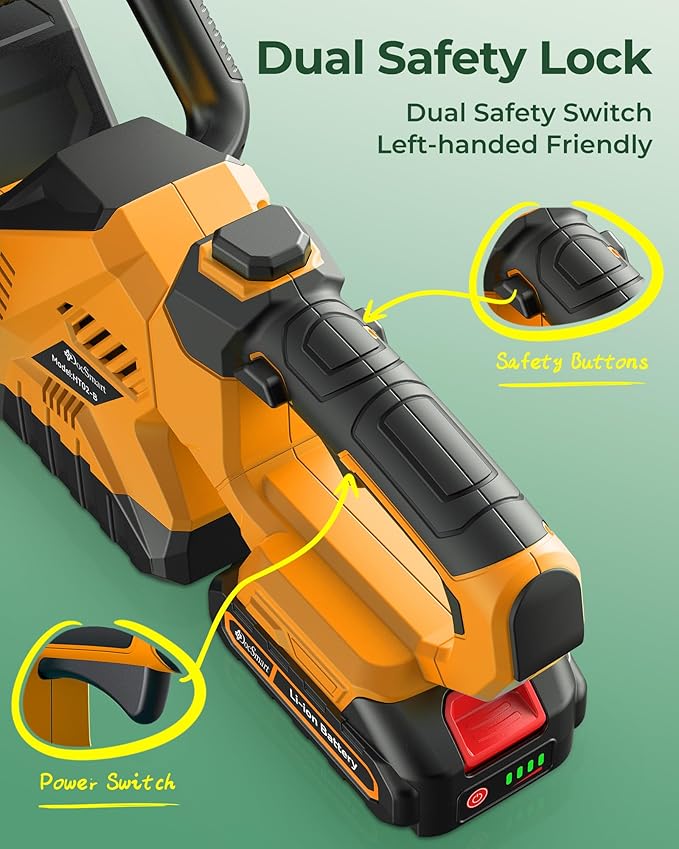 20'' Hedge Trimmers Cordless with Battery, 3000RPM Brushless Electric Bush Clipper with 2pcs 2000mAh Rechargeable Batteries, 180° Rotatable Head, 2/3'' Blade Gap Yellow,Gifts for Father’s Day
