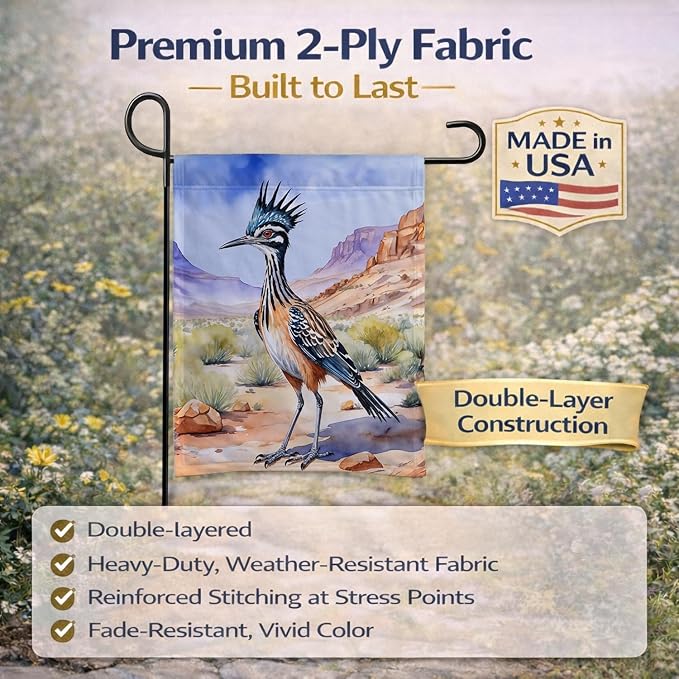 Caroline's Treasures New Mexico Greater Roadrunner Garden Flag Mailbox Flag Decorative Yard Flag Banner Outside Patio Artwork Yard Flower Beds, Garden Size, Multicolor