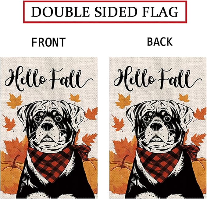 Seasonal Garden Flags Rottweiler Double Sided Flags Set of 11 Holiday Farmhouse Indoor Outdoor Yard Lawn Christmas Gifts Decorations 12.5x18 Inch