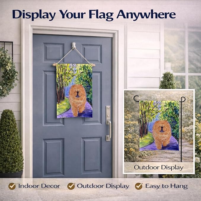 Caroline's Treasures SS7003GF Chow Chow Garden Flag Mailbox Flag Decorative Yard Flag Banner Outside Patio Artwork Yard Flower Beds, Garden Size, Multicolor