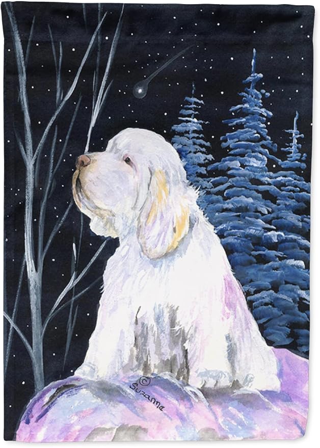 Caroline's Treasures SS8346GF Clumber Spaniel Garden Flag Mailbox Flag Decorative Yard Flag Banner Outside Patio Artwork Yard Flower Beds, Garden Size, Multicolor
