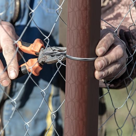 Hicarer 400 Pcs 1-5/8'' OD Twist Fence Ties Preformed 9 Gauge Galvanized Steel with Drill Chuck Pre-Cut Chain Link Fence Tools for Fixing Chain Link Mesh to Posts Farms Gardens(Silver)