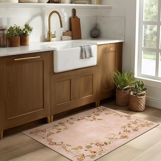 2x3 Washable Small Rugs for Entryway: Door Mat Indoor Entrance Stain Resistant Non Slip Rubber Backed Low Pile Soft Throw Area Rugs for Bedroom Kitchen Front Door Indoor Entrance Foyer Entry