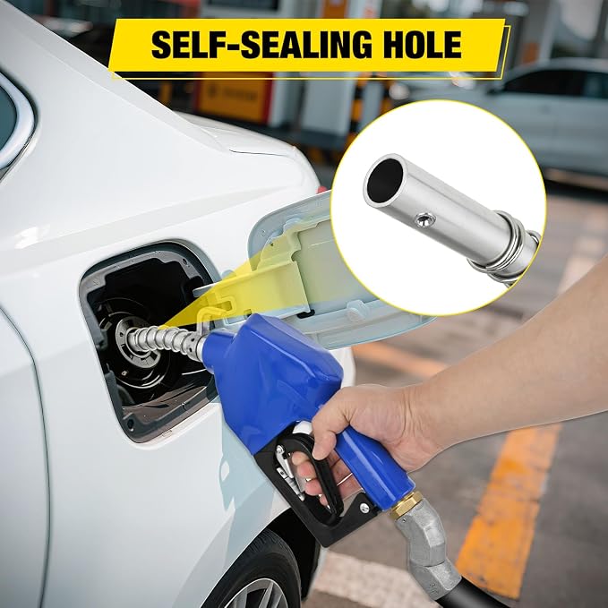 Nilight 3/4" NPT Fuel Nozzle with Fuel Hose Swivel, Automatic Shut Off Gas Pump Transfer Refilling Nozzle with Adjustable Speed Padlock for Gasoline, Kerosene, Diesel