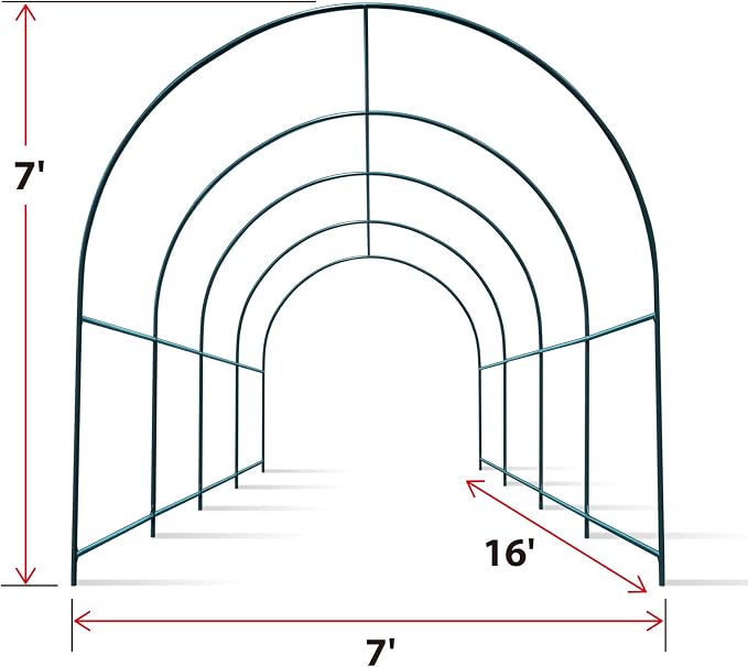 YardGrow Large Garden Support Arch Frame Climbing Plant Arch Arbor for Various Climbing Plant Roses Vines Birthday Wedding Party Decoration Pergola Frame (16' x 7' x 7')