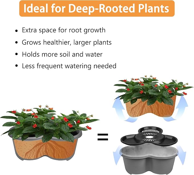 VECELO 7 Tier Vertical Garden Planter, Self Watering Stackable Planters with Wheels for Strawberries, Herbs, Flowers, Vegetables, Dark Gray