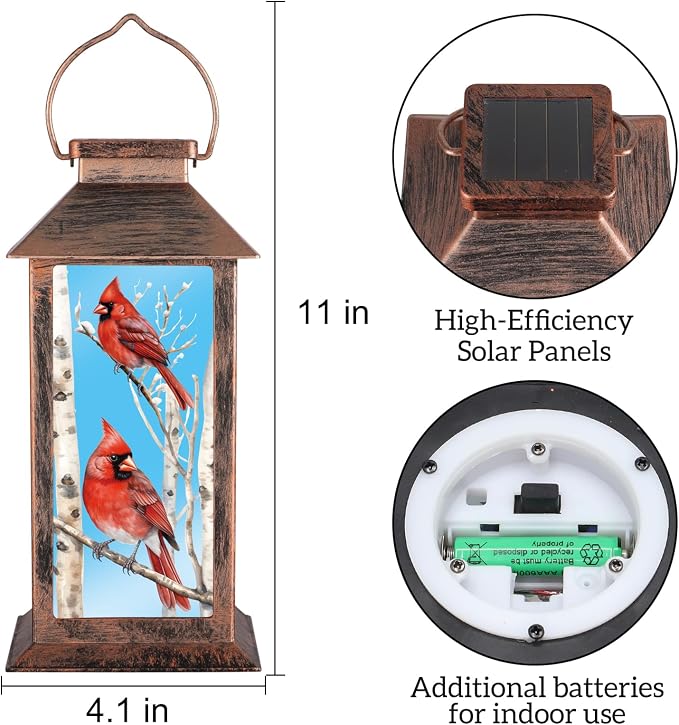 Solar Lanterns for Garden Decor, Waterproof Design Solar LED Hanging Lights for Yard, Patio, Lawn, and Porch, Gifts for Mom, Grandma(Tree Trunk)