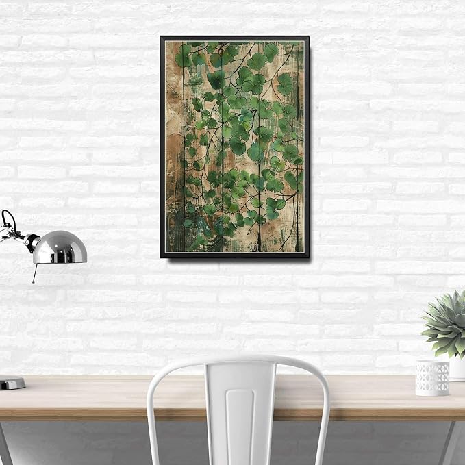 Metal Sign Tin Sign Vintage Wall Art Rustic Elegance Maidenhair Fern Tin Sign for Easy Installation Weather Resistant Design and Vinta Sign for Garden for Club 8×12 Inches with Metal Frame
