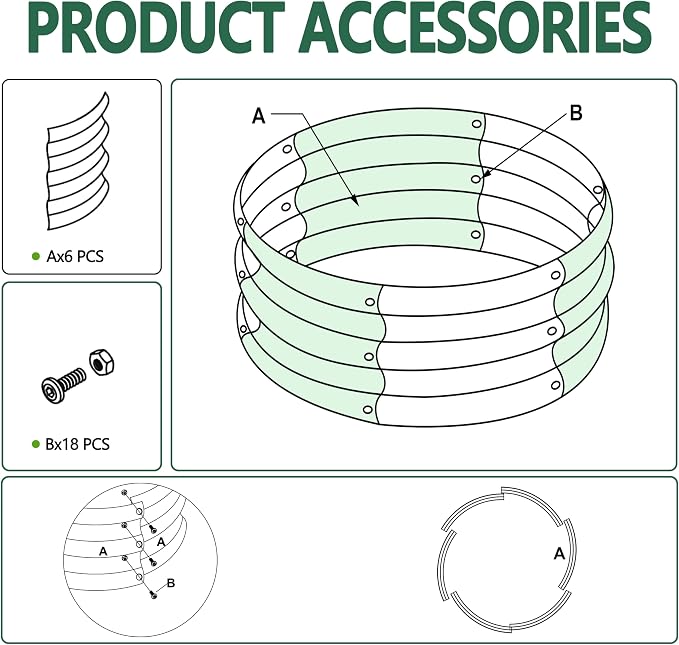 3Pack 2x2x1ft Galvanized Raised Garden Bed, Planter Raised Garden Beds Outdoor, Round Clearance Raised Garden Beds for Gardening Vegetables……