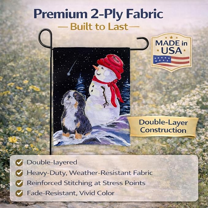 Caroline's Treasures SS8575GF Bernese Mountain Dog Garden Flag Mailbox Flag Decorative Yard Flag Banner Outside Patio Artwork Yard Flower Beds, Garden Size, Multicolor