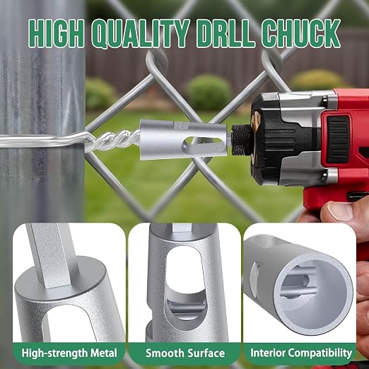 400Pcs Twist Fence Ties Preformed 11 Gauge Galvanized Steel with Drill Chuck Pre-Cut Chain Link Fence Ties Tools for T/U/Round Fence Post and Fixing Chain Link Mesh to Posts Farms Gardens(1-7/8" OD)