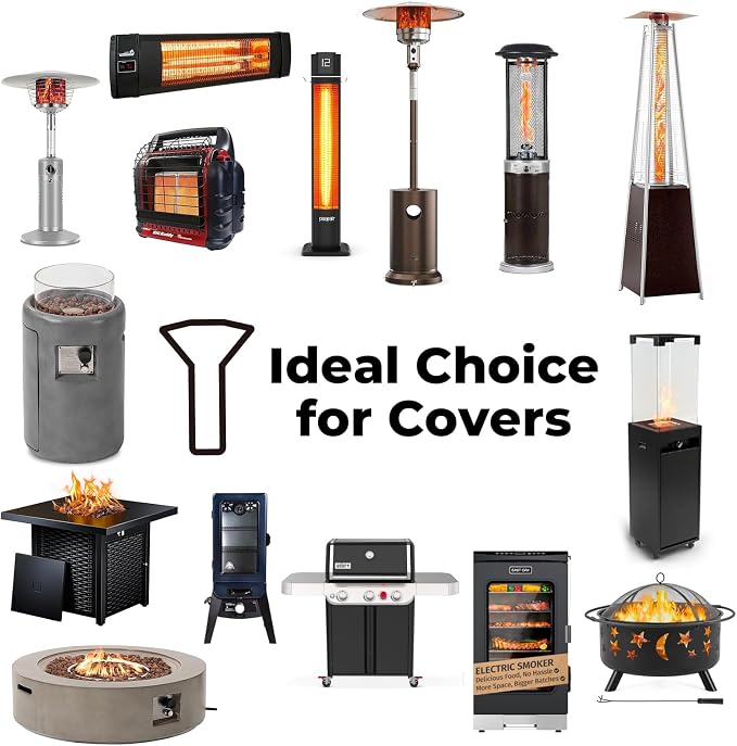 LPG Patio Heaters Cover, Cylinder Tower Patio Heater Covers, Heavy-duty and Weather-resistant Oxford Fabric, Waterproof, Dust-proof, Snow-proof, Windproof, with Zipper and Storage Bag