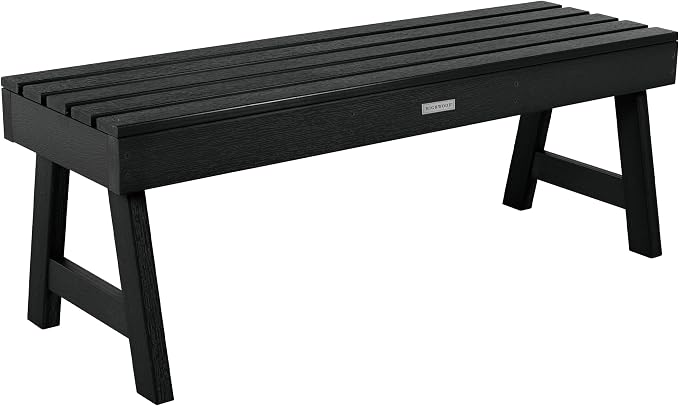 highwood Weatherly Backless Bench, 4-Feet, Black