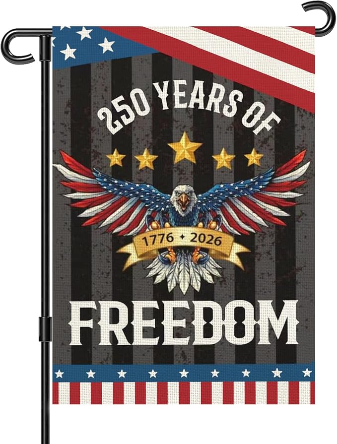 250 Anniversary Usa Garden Flags for Outside, 250 Anniversary USA Flag 1776-2026 Commemorative Patriotic Yard Sign Outdoor Design Banner 4th of July Decorations Double Sided Waterproof Flag with Eagle Design 250 Year American Flag 12x18 Inch