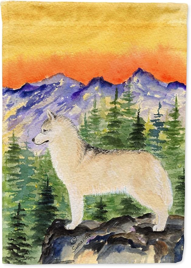 Caroline's Treasures SS8285GF Siberian Husky Garden Flag Mailbox Flag Decorative Yard Flag Banner Outside Patio Artwork Yard Flower Beds, Garden Size, Multicolor