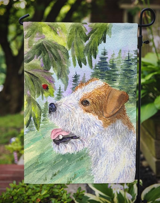 Caroline's Treasures SS8211GF Jack Russell Terrier Garden Flag Mailbox Flag Decorative Yard Flag Banner Outside Patio Artwork Yard Flower Beds, Garden Size, Multicolor