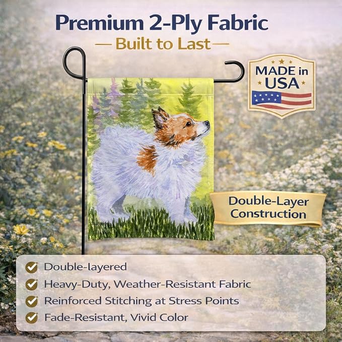 Caroline's Treasures SS1029GF Papillon Garden Flag Mailbox Flag Decorative Yard Flag Banner Outside Patio Artwork Yard Flower Beds, Garden Size, Multicolor