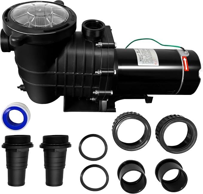 Inground and Above Ground Pool Water Pump,2.0HP Swimming Pool Pump, Dual Voltage 110-120V/220-240V 1500W High Flow Pool Pump with Strainer Basket