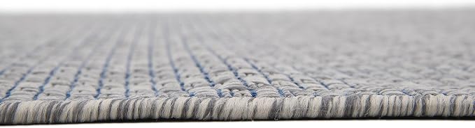 Unique Loom Collection Casual Transitional Solid Heathered Indoor/Outdoor Flatweave Area Rug (4' 1" x 6' 1" Rectangle, Light Gray/Ivory)