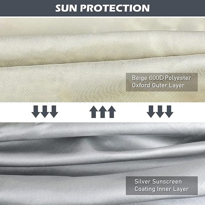 Riding Lawn Mower Cover, Heavy Duty 600D Lawnmower Covers Waterproof Outdoor Lawn Tractor Cover Tarp All Weather Ride on Mower Covers Universal Fit Decks up to 54" with Elastic Cord & Storage Bag