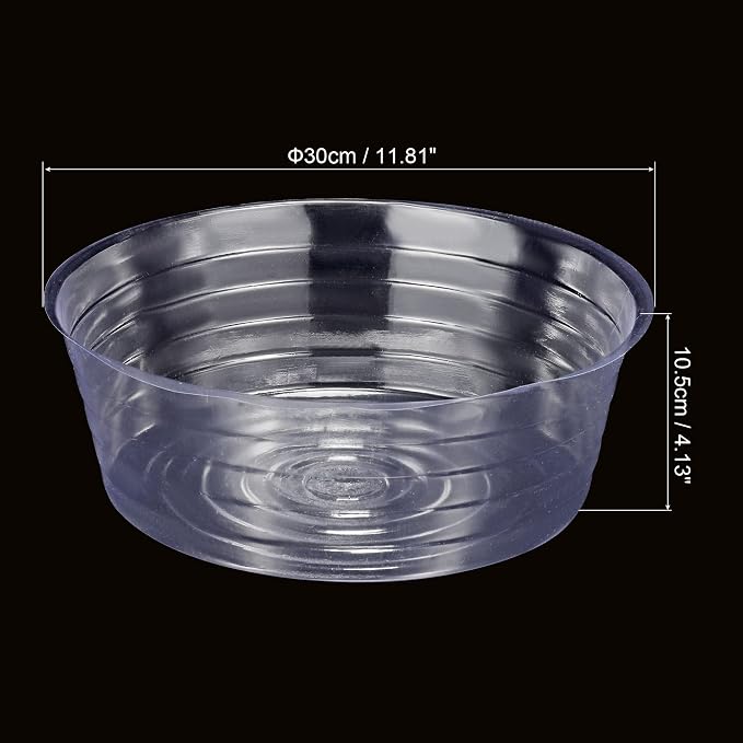MECCANIXITY Plant Pot Saucer 12 Inch Plastic Round Flower Drip Tray for Indoor Outdoor, Clear Pack of 20