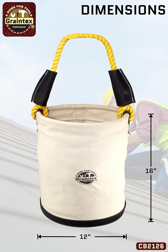 Graintex CB2126 Utility Plastic Bottom Canvas Bucket