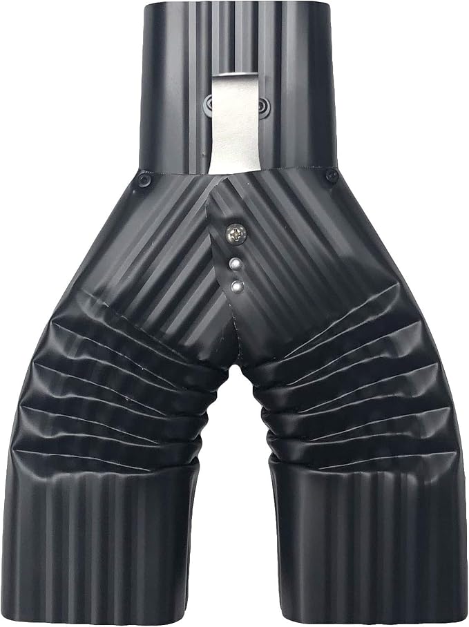 Aluminum 3x4 Downspout Diverter for Rain Barrels | Made in The U.S.A. | Includes Screws & Instructions | Easy DIY for 3x4 Downspouts (Black)