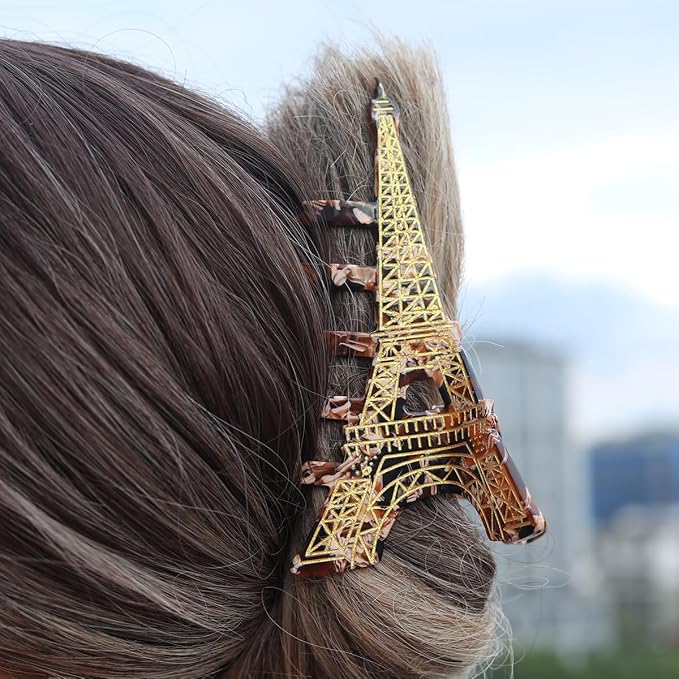 Eiffel Tower Hair Calw Clip,Fun Personalized Acetate Hair Claw for Women Big Claw Clips for Girls,Acetate Hair Clips Gift