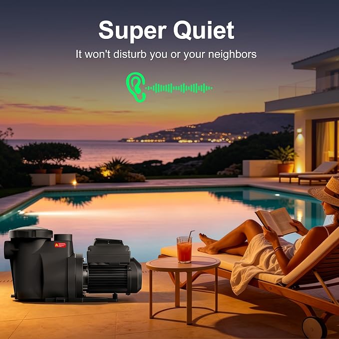 Variable Speed Pool Pump 3.0HP, Inground Pool Pump | with CEC Certified & ETL, Energy Efficient, Ultra Quiet, Built-in Timer, High Flow, Self-Priming, 230V, 1-Year Warranty