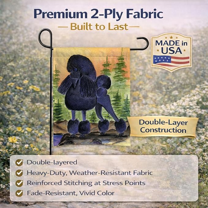Caroline's Treasures SS8196BGF Poodle Garden Flag Mailbox Flag Decorative Yard Flag Banner Outside Patio Artwork Yard Flower Beds, Garden Size, Multicolor
