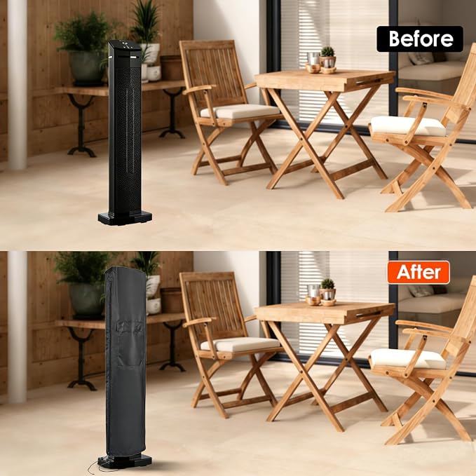 Electric Patio Heater Cover for Nessxa 36inch Infrared Heater, Waterproof Tower Space Heater Cover for Patio Outside Home Use - 11"Dx8"Wx37"H