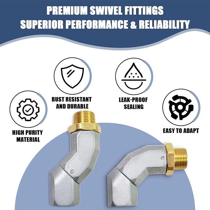 3/4 Inch Fuel Swivel, Fuel Hose Swivel with 3/4'' NPT Connector Fuel Plane Swivel with 360 Roating Connector Reduces Hose Kinking,Universal Multi-Plane Swivel Fit for Fuel Transfer Nozzle
