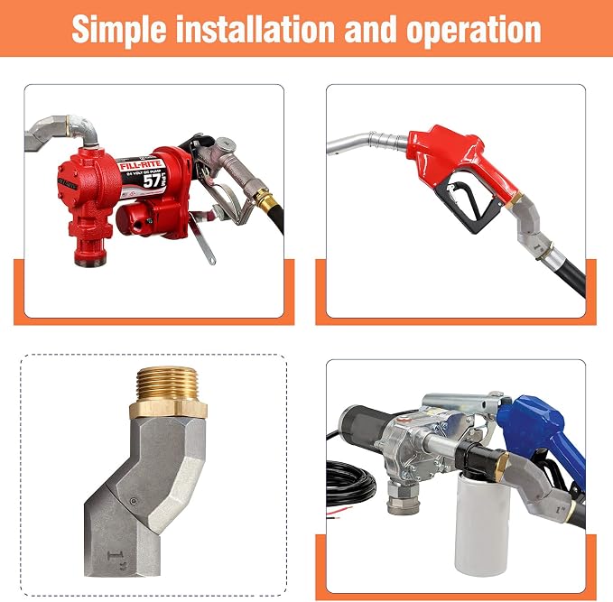(1" NPT, 1PCS) Fuel Hose Swivel 360 Rotating Connector for Fuel Transfer Pump Fuel Nozzle Multi Plane Fuel Plane Swivel