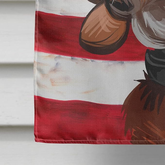 Caroline's Treasures CK6683CHF Sabueso Espanol Dog American Flag House Flag Large Porch Sleeve Pole Decorative Outside Yard Banner Artwork Wall Hanging, Polyester, House Size, Multicolor