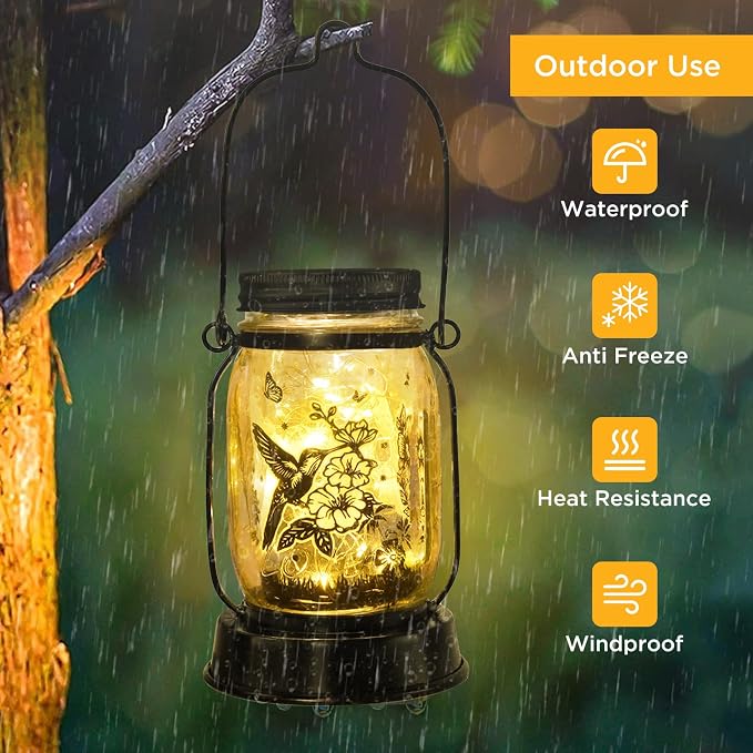 kyoryuger for Mom Solar Lanterns Outdoor Garden Decor Valentine's Day Gifts for Women Hummingbird Gift for Women Mom Grandma Sister Birthday Solar Light for Yard, Patio,Porch,Torch